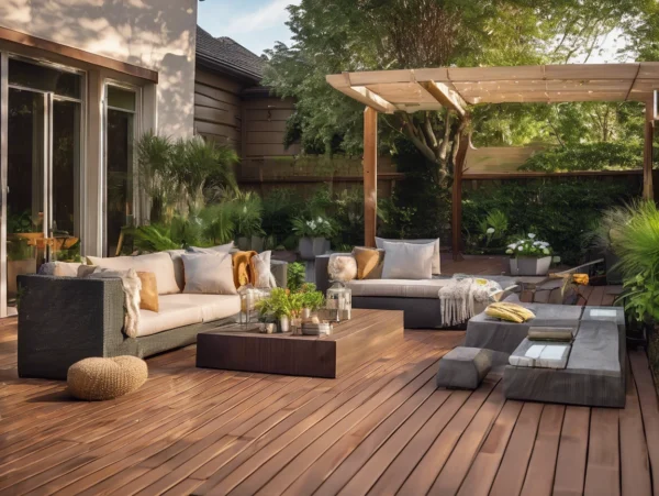 Display of wpc decking decoration effect