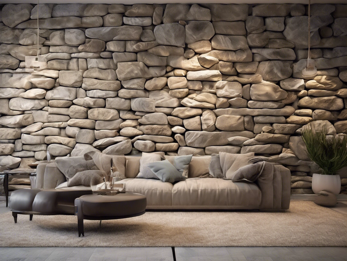 Visualización del efecto de decoración de piedra de poliuretano.