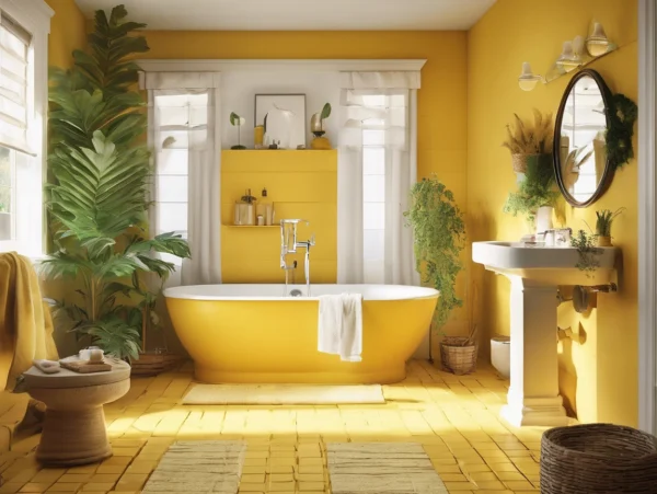 Unique Yellow Bathroom Design Ideas