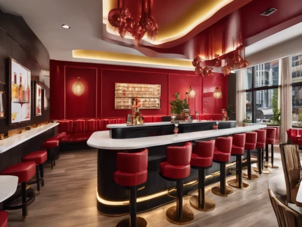 WPC Wall Panel: Achieving an Energizing Red Restaurant Design