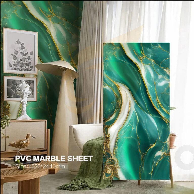 Customized Color PVC Marble Wall Panels 3D Texture