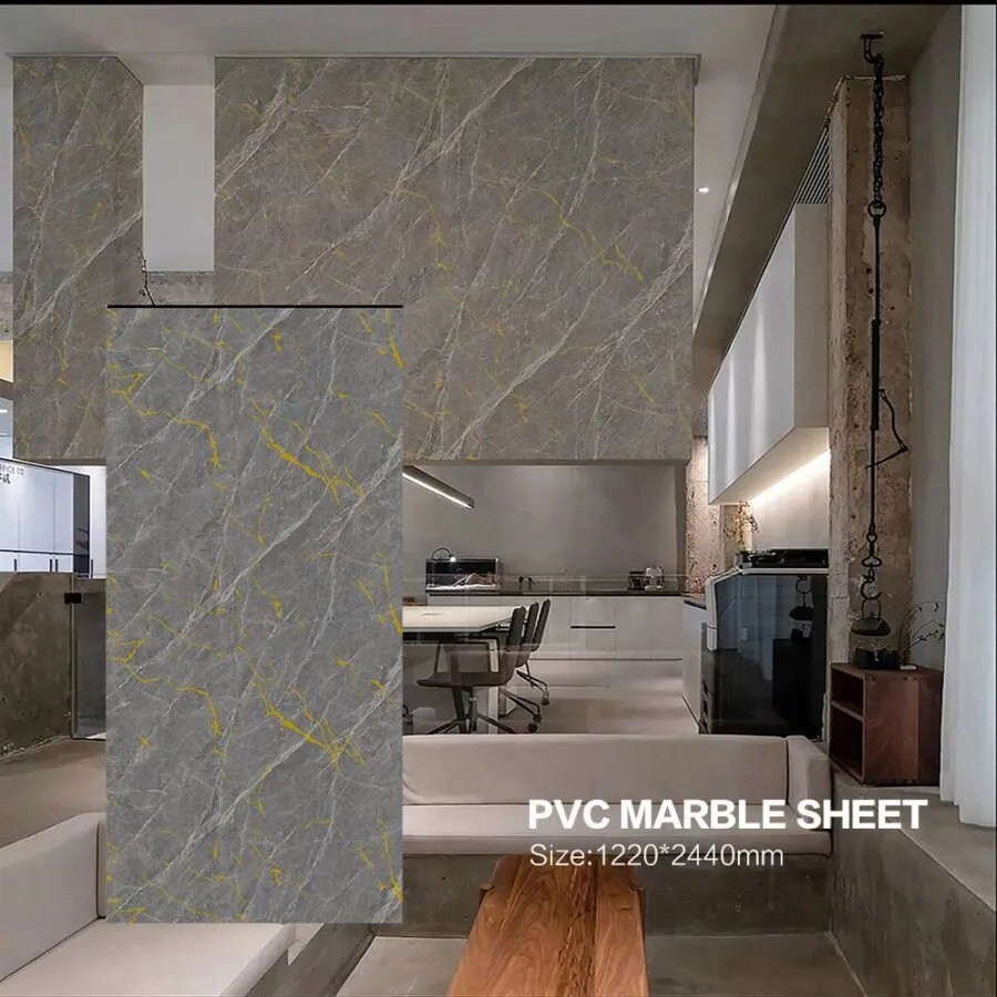 High gloss UV marble sheet wall panel — view 3