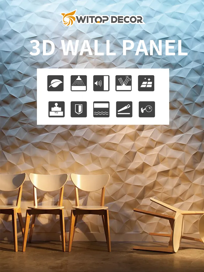 3D wall panel with geometric relief pattern PU829 — view 4