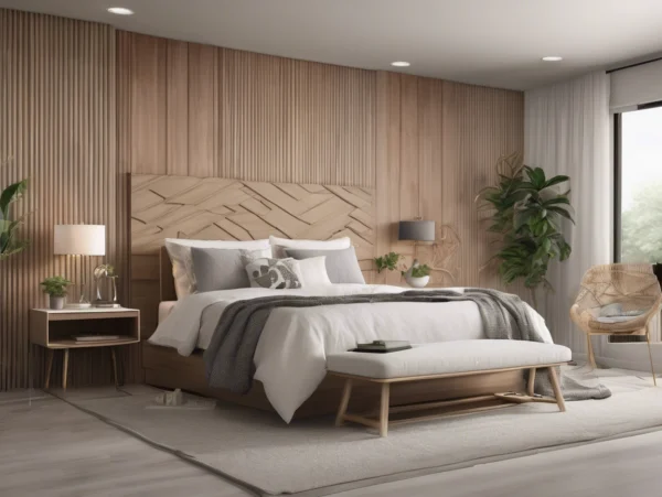 WPC wall panel design that fits perfectly into the bedroom