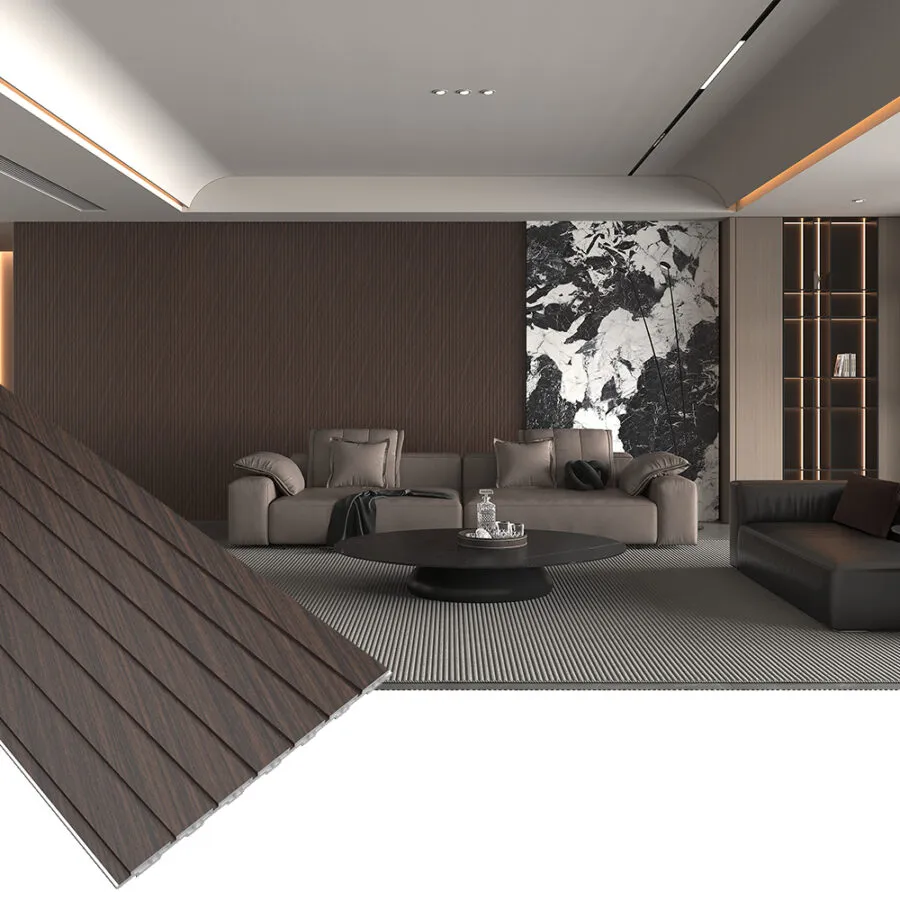 WPC wall panel bedroom feature wall
