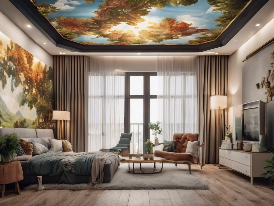 False Ceiling Wallpaper Designs that Add Character to a Room