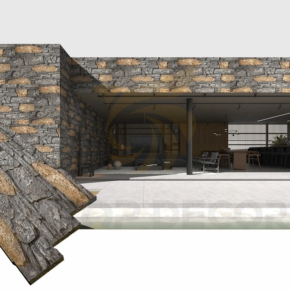 Stone Wall Panel Charcoal Gray