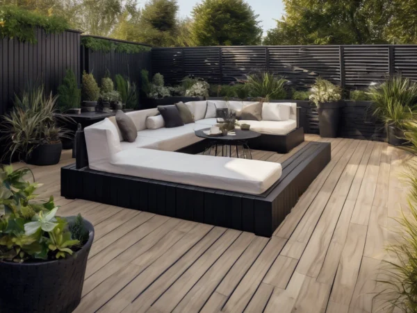 Who makes outdoor black composite decking boards?