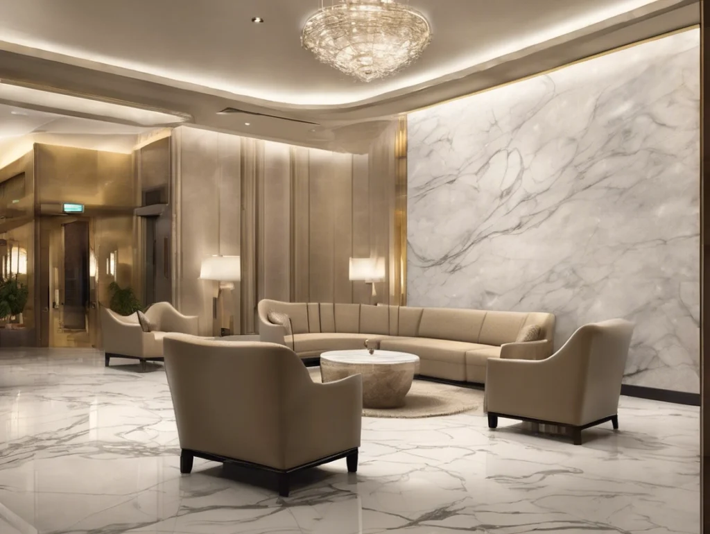 PVC marble wall panels suitable for hotels and commercial spaces