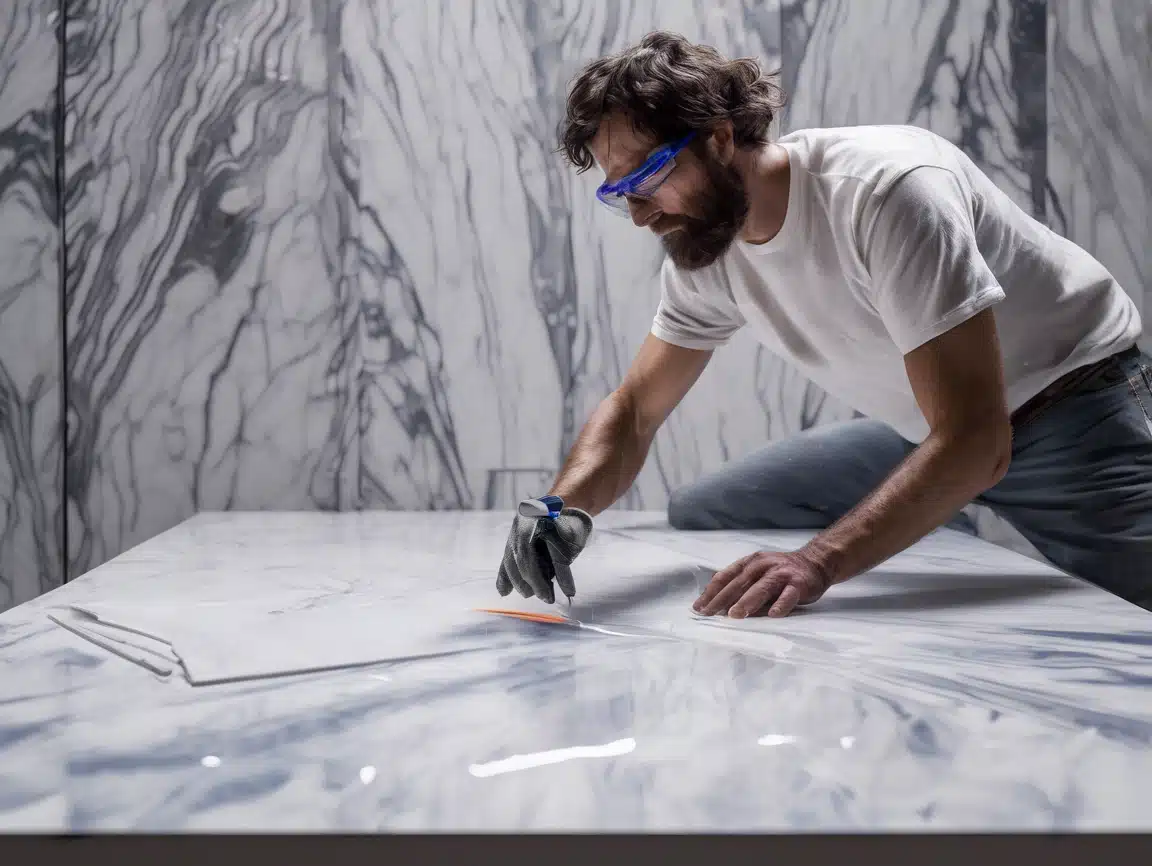 UV Marble Sheet Installation