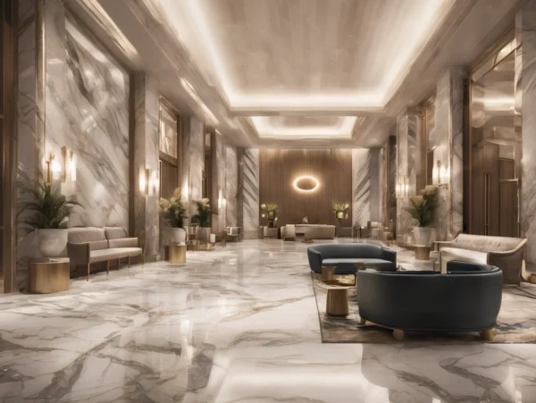 Hotel project custom decorative PVC marble slabs