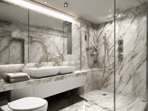 UV Marble Sheet Waterproof Bathroom Background Wall Panel