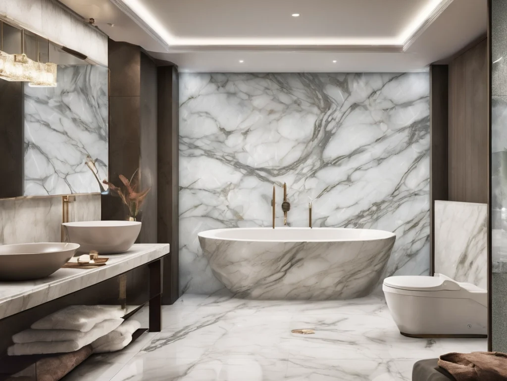 UV marble panel in marble colors for bathroom walls decoration