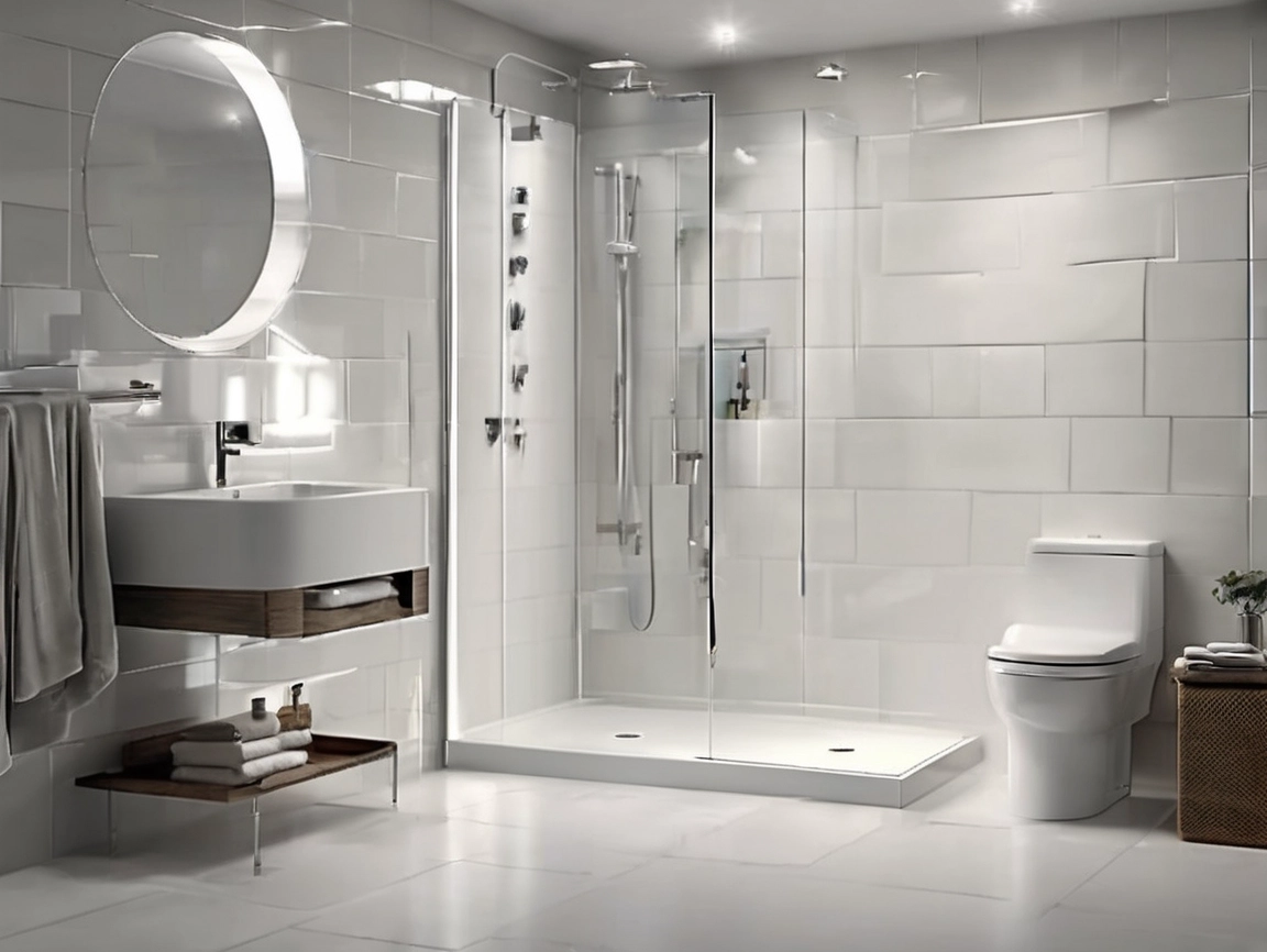 White Gloss Bathroom Shower Panel
