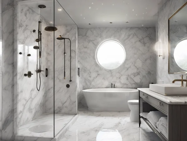 10mm Carrara Marble Matt Shower Panel 1M x 2.4M