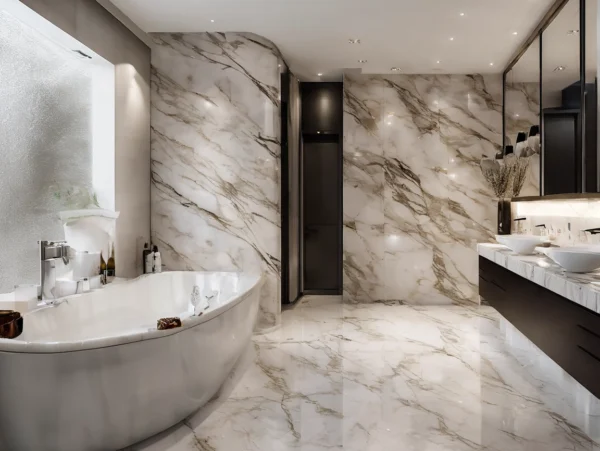 Premium Laminated PVC Wall Panel with Glossy Marble Finish Premium Laminated PVC Wall Panel with Glossy Marble Finish