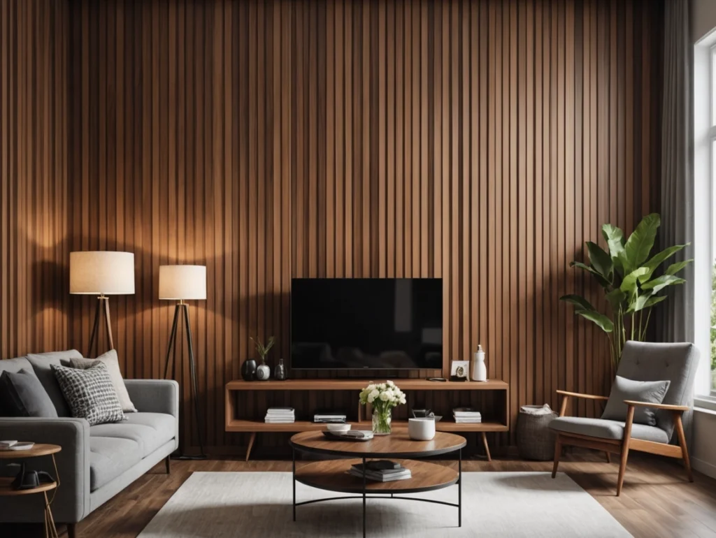 Home Indoor Decorative Wood Plastic PVC Slat Wall Cladding