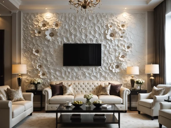 Embossed PVC Wall Panel for Elegant Living Room Decoration Embossed PVC Wall Panel for Elegant Living Room Decoration