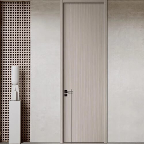 The Custom Modern Indoor Waterproof Wood Door Design WPC is a high-end interior door solution that blends aesthetics and practicality. Utilizing innovative wood-plastic composite materials, it combines the texture of solid wood with the durability that surpasses traditional wooden doors. Designed specifically for humid environments, it balances environmental friendliness with low maintenance, making it a perfect fit for modern homes and commercial spaces. 3