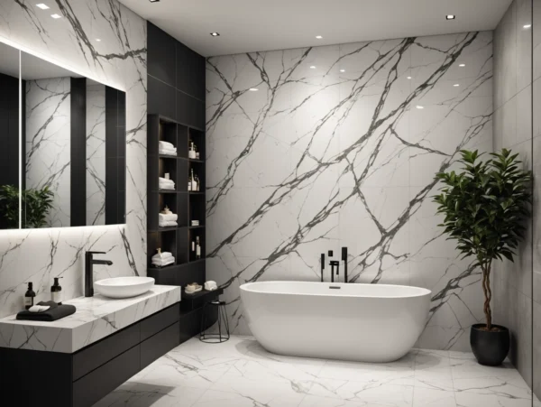 Material Waterproof Decorative 3D PVC Marble Sheet Wall Panel