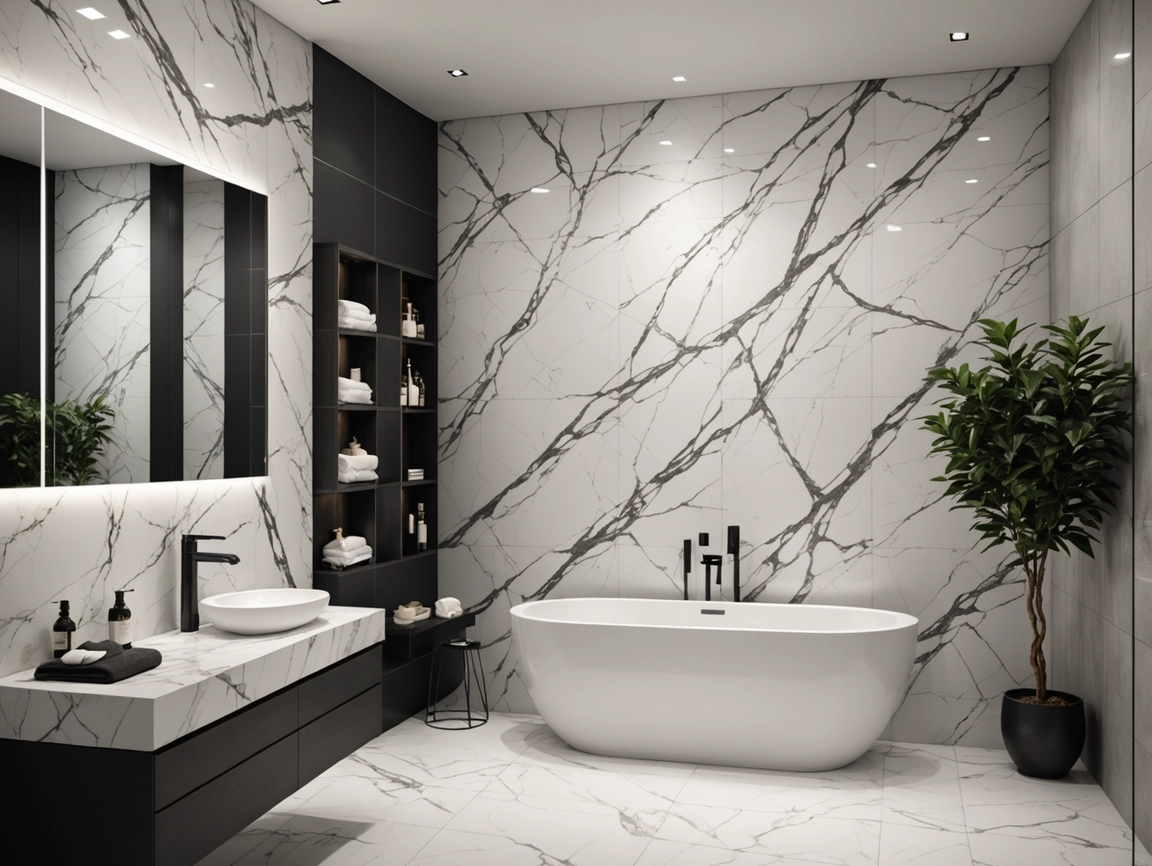 Material Waterproof Decorative 3D PVC Marble Sheet Wall Panel