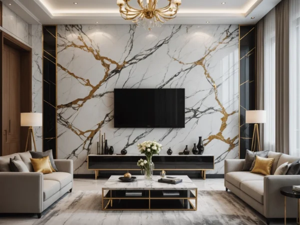 3D UV Coating PVC Marble Wall Panel for Home Decoration