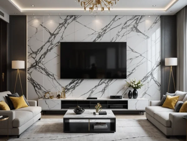 TV Backdrop PVC Wall Panel Instead of Marble TV Backdrop PVC Wall Panel Instead of Marble