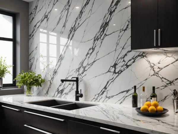 High Gloss PVC Fence Decorative Wall Panel Interior UV Marble