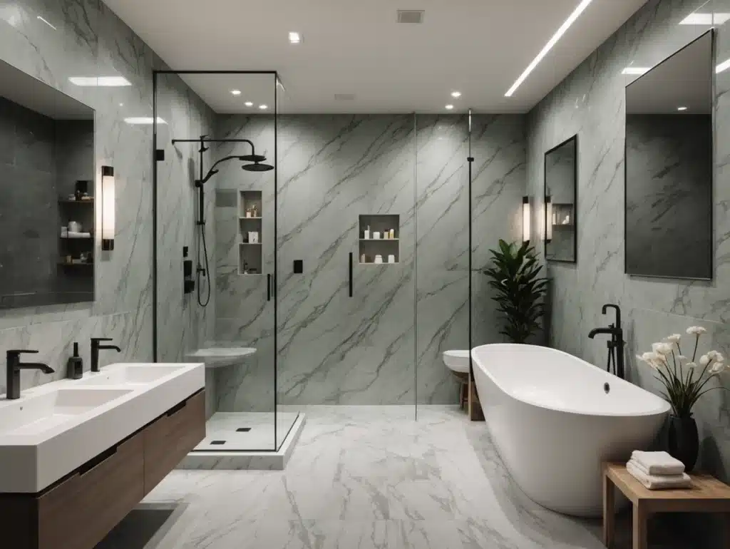 Marble Shower Artificial Marble Marine PVC Wall Panels