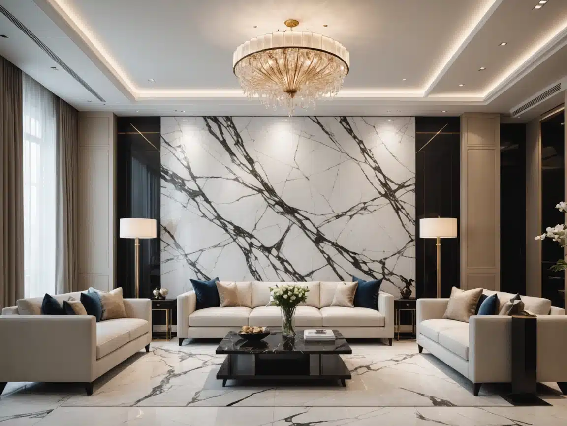 1220*2440mm PVC Marble Sheet Wall Panel for Interior