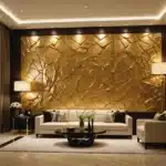 UV Sheet 3D PVC Panel UV for Wall Golden Artificial Stone