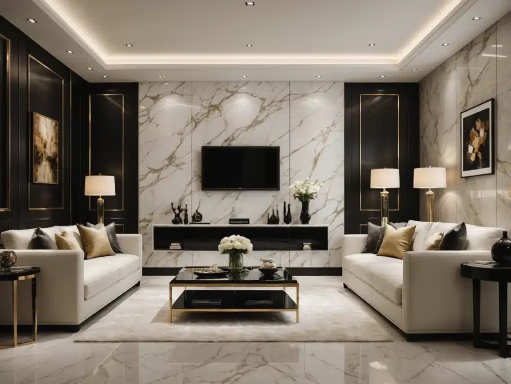 Interior Decorative PVC Wall Panel UV Marble Board High Glossy