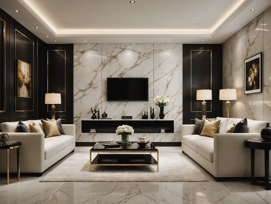 Interior Decorative PVC Wall Panel UV Marble Board High Glossy