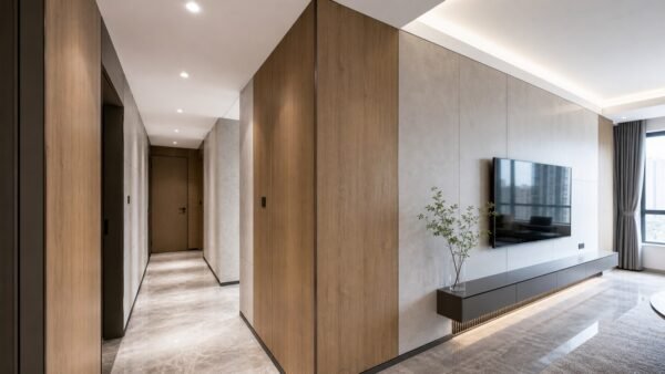 Bamboo Charcoal Panels Apartment Renovation Project Bamboo charcoal panels installed in an apartment renovation wall project