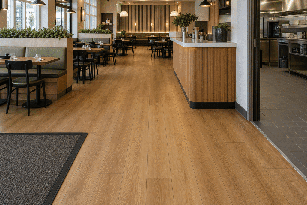 SPC Flooring for Restaurant and Cafe Chains: Chair Loads, Spill Control, Kitchen Boundaries, and Night Installation