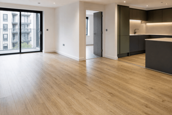 SPC flooring installed in a modern apartment development