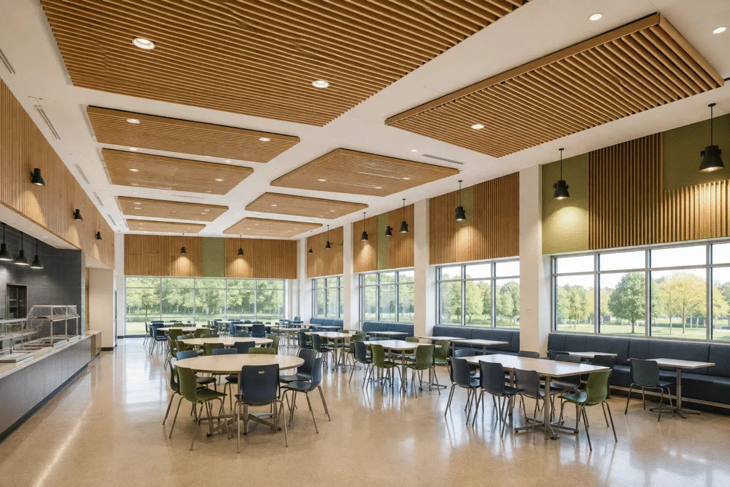 Acoustic Panels for School Cafeterias: A B2B Guide to Occupancy, Cleaning, Impact, and Lifecycle Planning