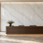 UV Marble Sheets vs Natural Marble: Compare the Complete Reception Wall